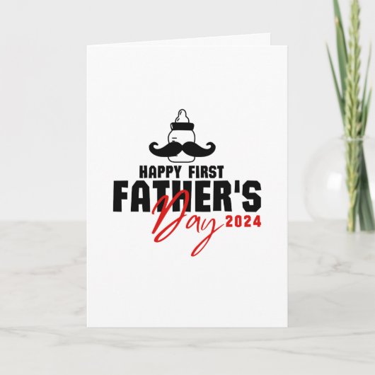 初めてのお父さんへ!ハッピー ファースト ファザーズデー 新米パパ ギフト シーズンカード (正面)
