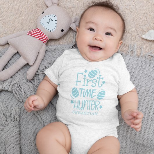 初めてのイースターたまご狩り かわいいオリジナルデザイン ベビーボディスーツ