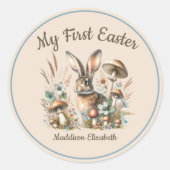 初めてのイースター ジャックラビット ラウンドシール (正面)