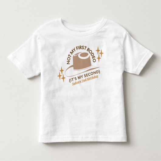 "初めてのカウボーイ・ロデオじゃない" 子供の2歳の誕生日カウボーイ トドラーTシャツ (正面)