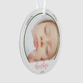 初めてのクリスマスおばあちゃんのフォトスクリプト オーナメント (正面)