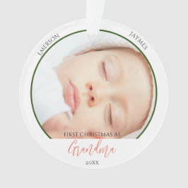 初めてのクリスマスおばあちゃんのフォトスクリプト オーナメント