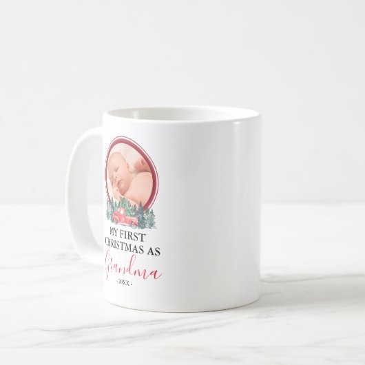 初めてのクリスマスおばあちゃんの写真 コーヒーマグカップ (正面左)