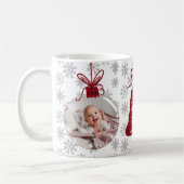 初めてのクリスマスおばあちゃんベルレッドスノーフレーク写真 コーヒーマグカップ (左)