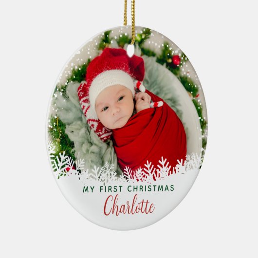 初めてのクリスマスおばあちゃん&おじいちゃんカスタム写真 セラミックオーナメント (右)