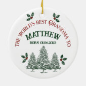 初めてのクリスマスおばあちゃん セラミックオーナメント (裏面)