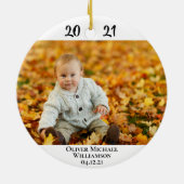 初めてのクリスマスおばさん2写真2面スクリプモダント セラミックオーナメント (裏面)