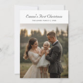 初めてのクリスマスおもしろいファミリーホリデーカード シーズンカード (正面)