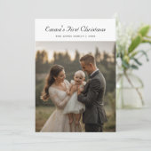 初めてのクリスマスおもしろいファミリーホリデーカード シーズンカード (スタンド正面)