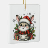 初めてのクリスマスお洒落キュイカスタマイズバニー セラミックオーナメント (右)