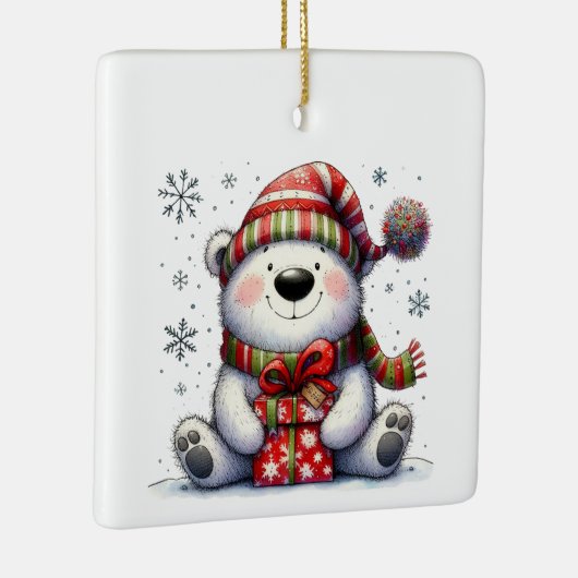 初めてのクリスマスお洒落キュイカスタマイズベア セラミックオーナメント (右)