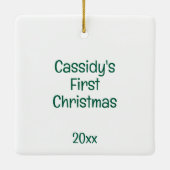 初めてのクリスマスお洒落ズキュートバカスタマイズニー セラミックオーナメント (裏面)