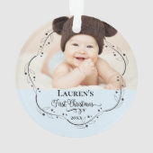 初めてのクリスマスかわいいベビー写真 オーナメント (裏面)
