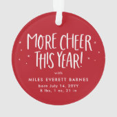 初めてのクリスマスかわいい赤ベビーフォトホリデー オーナメント (裏面)