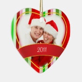 初めてのクリスマスか写真 セラミックオーナメント (右)