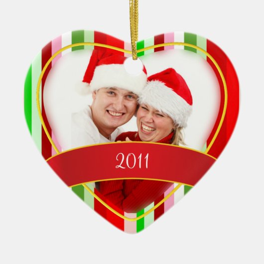 初めてのクリスマスか写真 セラミックオーナメント (正面)