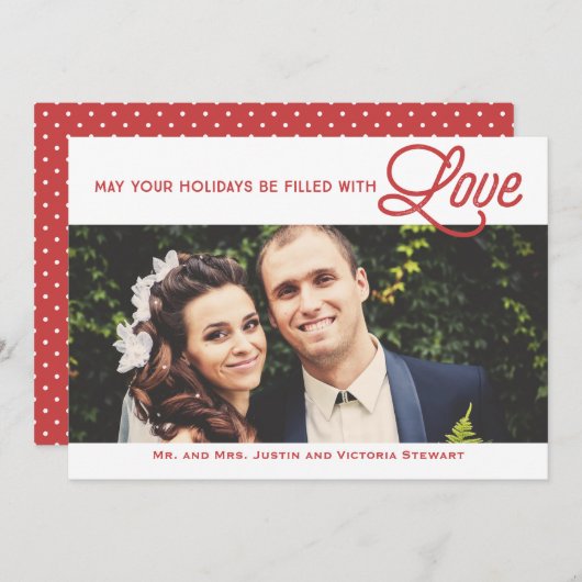 初めてのクリスマスがラブホリデーの写真でいっぱい シーズンカード (正面/裏面)