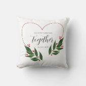 初めてのクリスマスが一緒にカップルのためのクリスマスプレゼント クッション (正面)