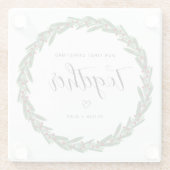 初めてのクリスマスが一緒にクリスマスカップルのプレゼント ガラスコースター (裏面)