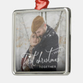 初めてのクリスマスが一緒にクリスマスフォト メタルオーナメント (左)