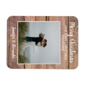 初めてのクリスマスが一緒にメリークリスマスの写真 マグネット (横)