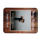 初めてのクリスマスが一緒にメリークリスマスの写真 マグネット (横)