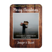 初めてのクリスマスが一緒にメリークリスマスの写真 マグネット (縦)