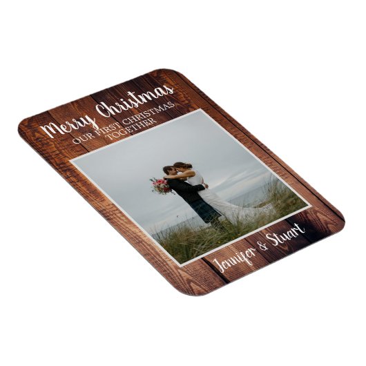 初めてのクリスマスが一緒にメリークリスマスの写真 マグネット (右側)