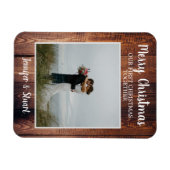 初めてのクリスマスが一緒にメリークリスマスの写真 マグネット (横)