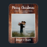 初めてのクリスマスが一緒にメリークリスマスの写真 マグネット<br><div class="desc">独自の素朴な初めてのクリスマスを一緒に作成Merry Christmas写真flexiマグネット。お友達と家族を送るメリークリスマスの願いユニークと、この非常に個人的な写真の磁石。独自の写真、文字、名前を追加してカスタマイズする。</div>