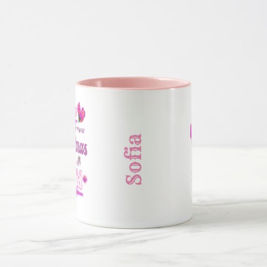 初めてのクリスマスが女の子の母として マグカップ (中央)