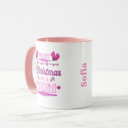 初めてのクリスマスが女の子の母として マグカップ (正面左)