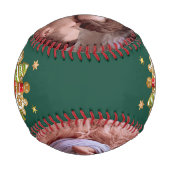 初めてのクリスマスが家族の写真を残す 野球ボール (裏面)