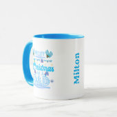 初めてのクリスマスが少年のパパとして マグカップ (正面左)