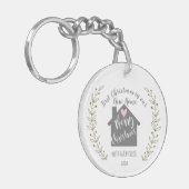 初めてのクリスマスが新しいホームハート キーホルダー (正面左)