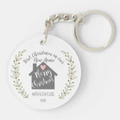 初めてのクリスマスが新しいホームハート キーホルダー (裏面)