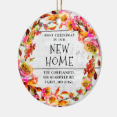 初めてのクリスマスが新しい家にパーソナライズされた セラミックオーナメント (左)