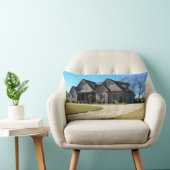 初めてのクリスマスが新しい家に入り、写真枕 ランバークッション (椅子)