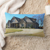 初めてのクリスマスが新しい家に入り、写真枕 ランバークッション (ブランケット)