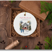 初めてのクリスマスが新しい家に |カップル結婚したー セラミックオーナメント