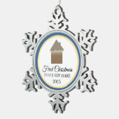 初めてのクリスマスが新しい家に スノーフレークピューターオーナメント (右)