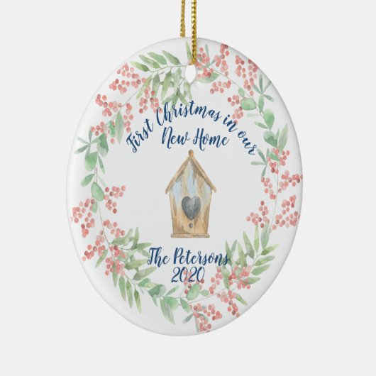 初めてのクリスマスが新しい家に セラミックオーナメント (右)