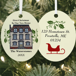 初めてのクリスマスが新しい家に メタルオーナメント