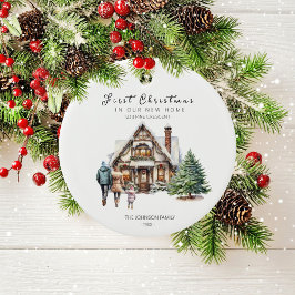 初めてのクリスマスが新しい家に | 1子ファミリ セラミックオーナメント