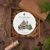 初めてのクリスマスが新しい家に | 1子ファミリ セラミックオーナメント