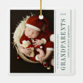 初めてのクリスマスが祖父母を昇進2枚 セラミックオーナメント (裏面)