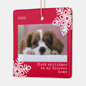 初めてのクリスマスがMy Forever Home Dogの写真 セラミックオーナメント (左)