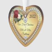 初めてのクリスマスさん |ミセス・金ゴールド・ダイアモンド記念の飾り オーナメント (正面)