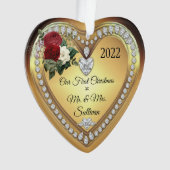 初めてのクリスマスさん |ミセス・金ゴールド・ダイアモンド記念の飾り オーナメント (正面)