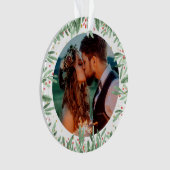 初めてのクリスマスたった今結婚しましたフェスティバル日付 オーナメント (正面)